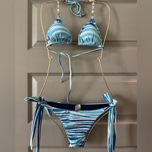 NWT Blue and White Striped Bikini Set by SOL& Energia